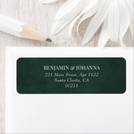 Elegant Forest Green Wedding Retouradres Etiket