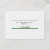 Elegant Forest Green White Minimalist Plain Modern Visitekaartje (Achterkant)