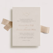 Elegant Forest Monogram Roos Gold Wedding Folie Uitnodiging