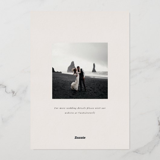 Elegant Forest Monogram Roos Gold Wedding Folie Uitnodiging (Achterkant)