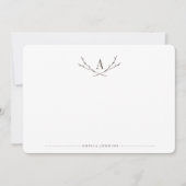 Elegant Forest Monogram Stationery Flat Kaarten Notitiekaartje (Voorkant)
