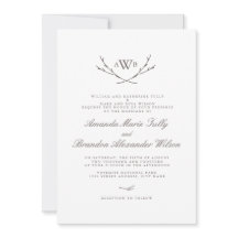 Elegant Forest Monogram Wedding Invites