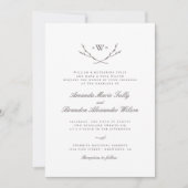 Elegant Forest Monogram Wedding Invites Kaart (Voorkant)