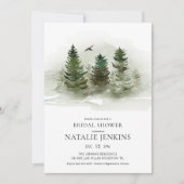 Elegant Forest Pine Tree Bridal Shower-uitnodiging Kaart (Voorkant)