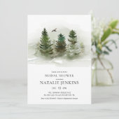 Elegant Forest Pine Tree Bridal Shower-uitnodiging Kaart (Staand voorkant)