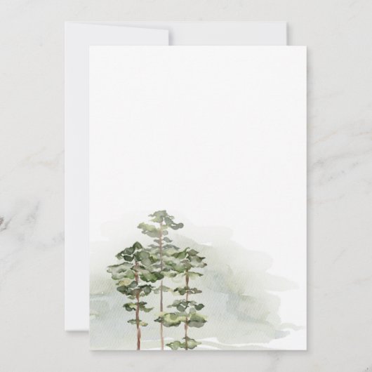 Elegant Forest Pine Tree Bridal Shower-uitnodiging Kaart (Achterkant)