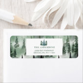 Elegant Forest Tree Christmas Return Address Lab Etiket (Insitu)
