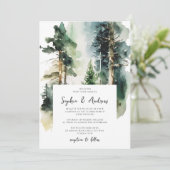 Elegant Forest Wedding Kaart (Staand voorkant)