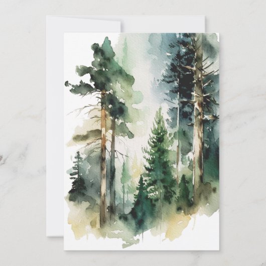 Elegant Forest Wedding Kaart (Achterkant)