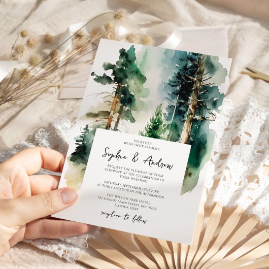 Elegant Forest Wedding Kaart