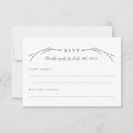 Elegant Forest Wedding RSVP-kaarten RSVP Kaartje (Voorkant)