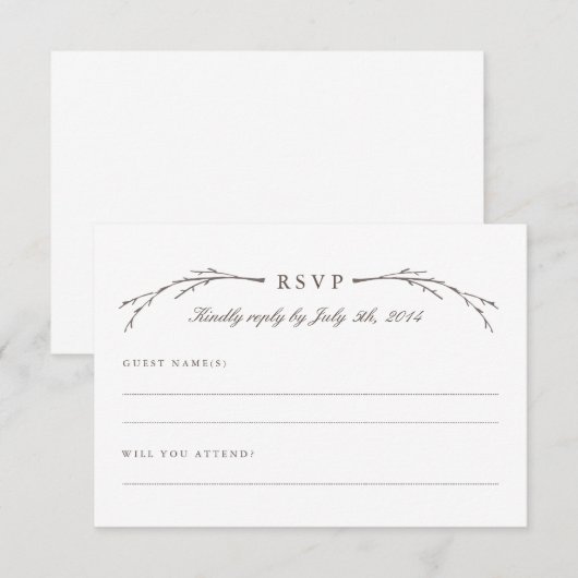 Elegant Forest Wedding RSVP-kaarten RSVP Kaartje (Voorkant / Achterkant)