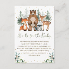 Elegant Forest Woodland Animals Boeken voor Baby Informatiekaartje