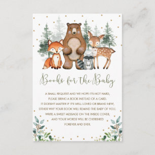 Elegant Forest Woodland Animals Boeken voor Baby Informatiekaartje