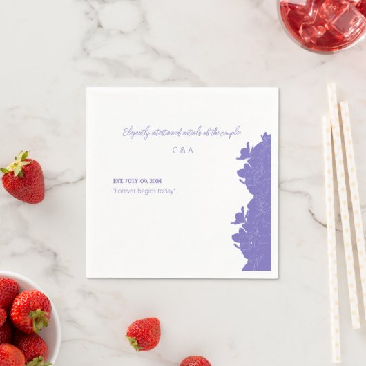 Elegant Forever begint vandaag paarse bloemen Servet (Insitu)