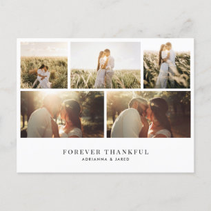 Elegant Forever Dankbaar Eenvoudige Trouwfoto Briefkaart