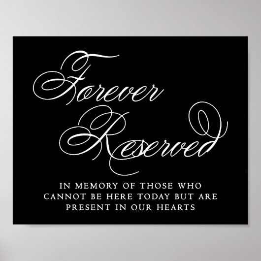 Elegant Forever Gereserveerd Wit Manuscript | Memo Poster (Voorkant)