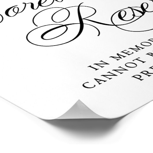 Elegant Forever Gereserveerd Zwart Manuscript | Me Poster (Hoek)