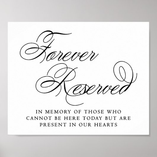 Elegant Forever Gereserveerd Zwart Manuscript | Me Poster (Voorkant)