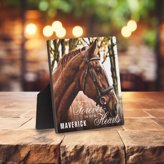 Elegant Forever in ons hart Horse Memorial Fotoplaat