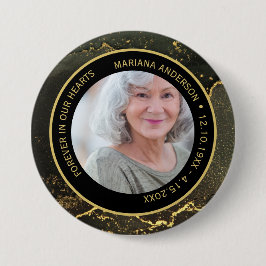 Elegant Forever in Our Hearts Gold Memorial Ronde Button 7,6 Cm