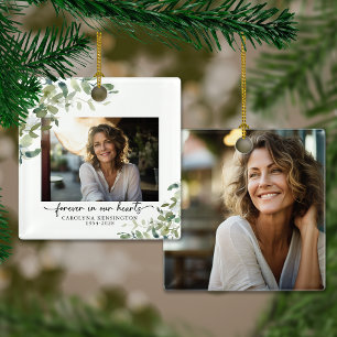 Elegant Forever in Our Hearts Memorial Foto Keramisch Ornament