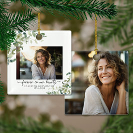 Elegant Forever in Our Hearts Memorial Foto Keramisch Ornament