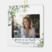 Elegant Forever in Our Hearts Memorial Foto Keramisch Ornament (Links)