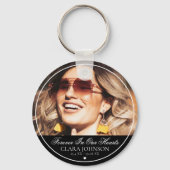 Elegant Forever in Our Hearts Memorial Foto Sleutelhanger (Voorkant)