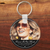 Elegant Forever in Our Hearts Memorial Foto Sleutelhanger (Voorkant)