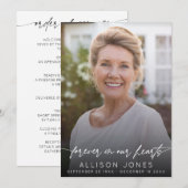 Elegant Forever In Our Hearts Orde van Service Programmakaart (Voorkant / Achterkant)