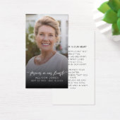 Elegant Forever In Our Hearts Script Photo Funeral Visitekaartje (Bureau)