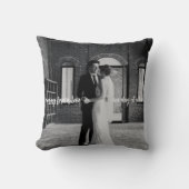 Elegant Forever Love Foto Paar Pas getrouwd Gift Kussen (Voorkant)