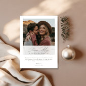 Elegant Forever Merry Christmas Newlywed Photo Feestdagenkaart