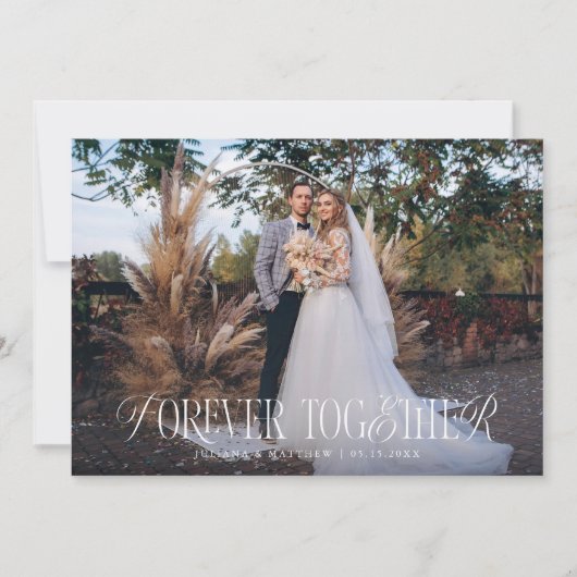 Elegant Forever Samen Trouwfoto Aankondiging (Voorkant)