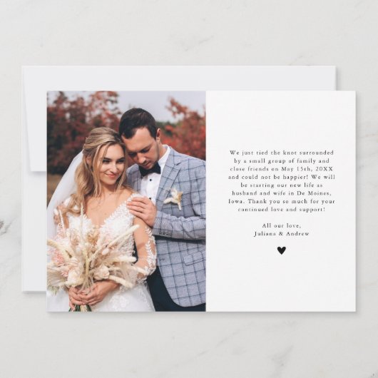 Elegant Forever Samen Trouwfoto Aankondiging (Achterkant)