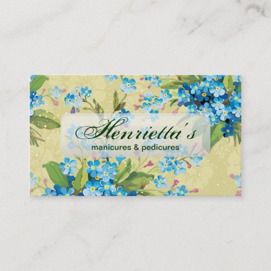  Elegant Forget-Me-Not Floral Visitekaartje (Voorkant)
