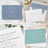 Elegant Formal 50th Wedding Jubileum Donkergrijs Kaart