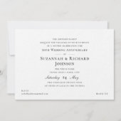 Elegant Formal 50th Wedding Jubileum Donkergrijs Kaart (Voorkant)