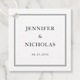 Elegant Formal Black And White Wedding Bedankjes Labels
