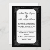 Elegant Formal Black and White Wedding Invitation Kaart (Voorkant / Achterkant)
