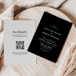 Elegant Formal Black Front and Back Wedding Kaart<br><div class="desc">Deze elegante formele uitnodiging voor een zwarte front en een terugbruiloft is perfect voor een rustige bruiloft. Het ontwerp kenmerkt een elegante calligrafiedoopvont op een zwarte en witte achtergrond om uw gebeurtenis te belichamen.</div>
