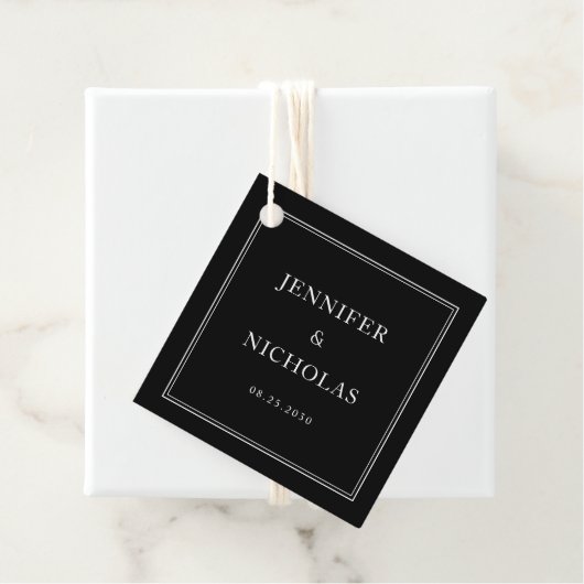 Elegant Formal Black Wedding Bedankjes Labels (In situ)