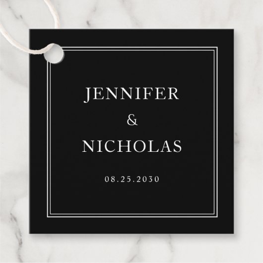 Elegant Formal Black Wedding Bedankjes Labels (Voorkant)