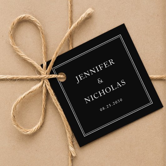 Elegant Formal Black Wedding Bedankjes Labels