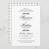 Elegant Formal Black White Uitnodiging (Voorkant / Achterkant)