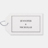 Elegant Formal Black White Weddenschap Hartelijk d Cadeaulabel (Achterkant Horizontaal)