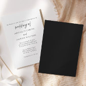 Elegant Formal Black & White Wedding Invitation  Kaart