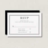 Elegant Formal Black White Wedding RSVP