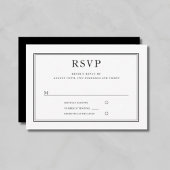 Elegant Formal Black White Wedding RSVP